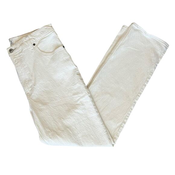 Abercrombie & Fitch Women’s The 90s Straight Ultra High Rise White Jeans 14 Long - Picture 11 of 12